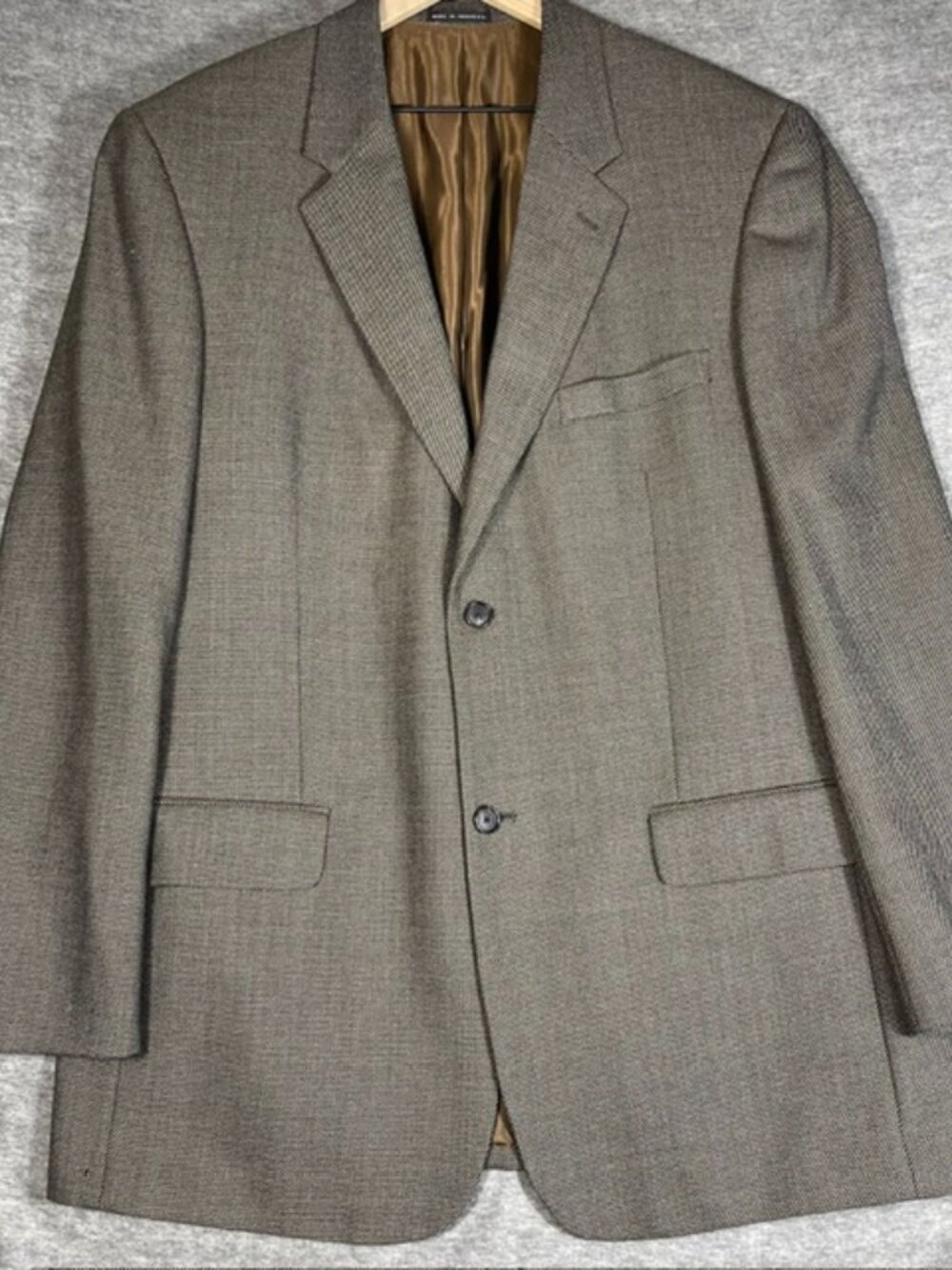 Alfani Men's Brown Wool Blazer 44L Single-Breasted 2-Button Notch Lapel Vintage